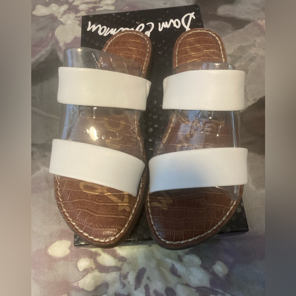 White Slide Sandals